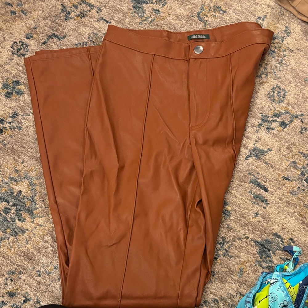 Wild Fable Tan Faux Leather Pants